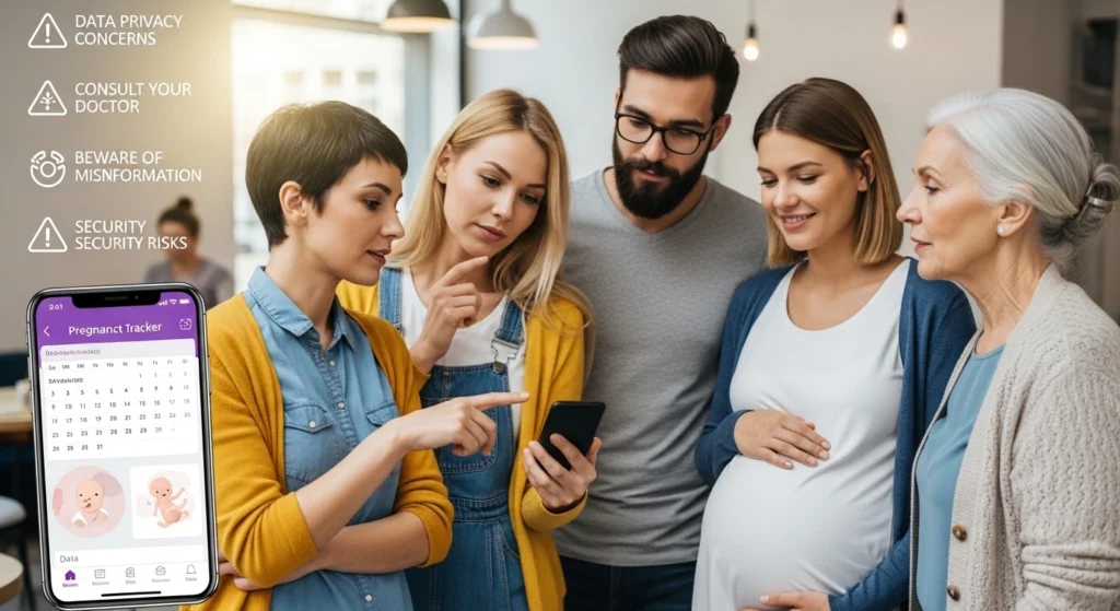 Precautions when using a pregnancy tracker app