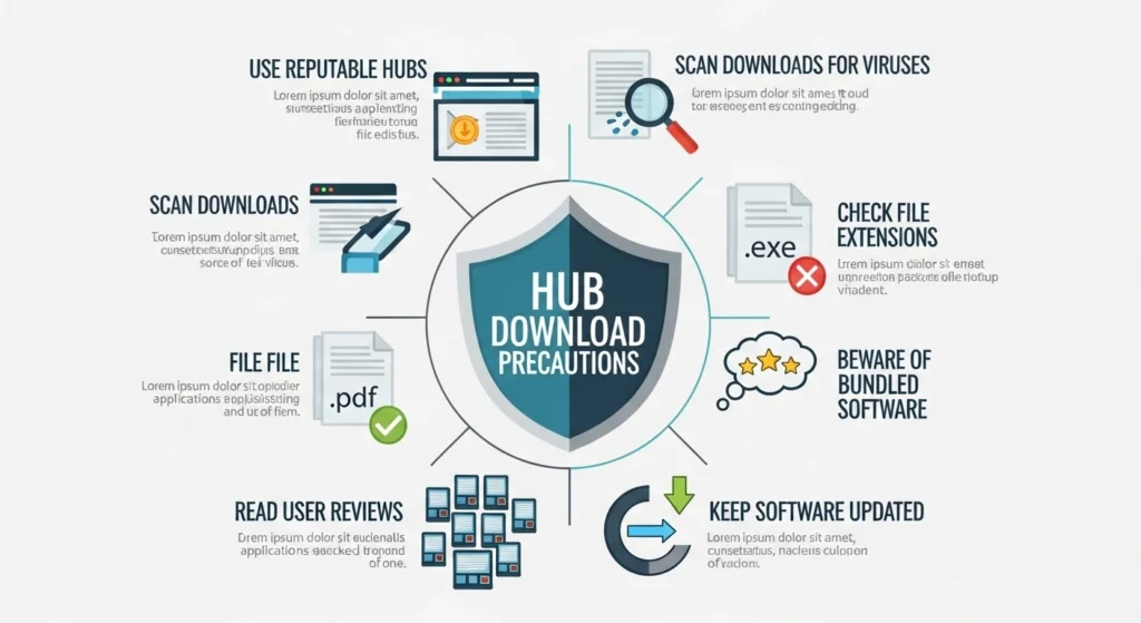 Precautions while using Hub download