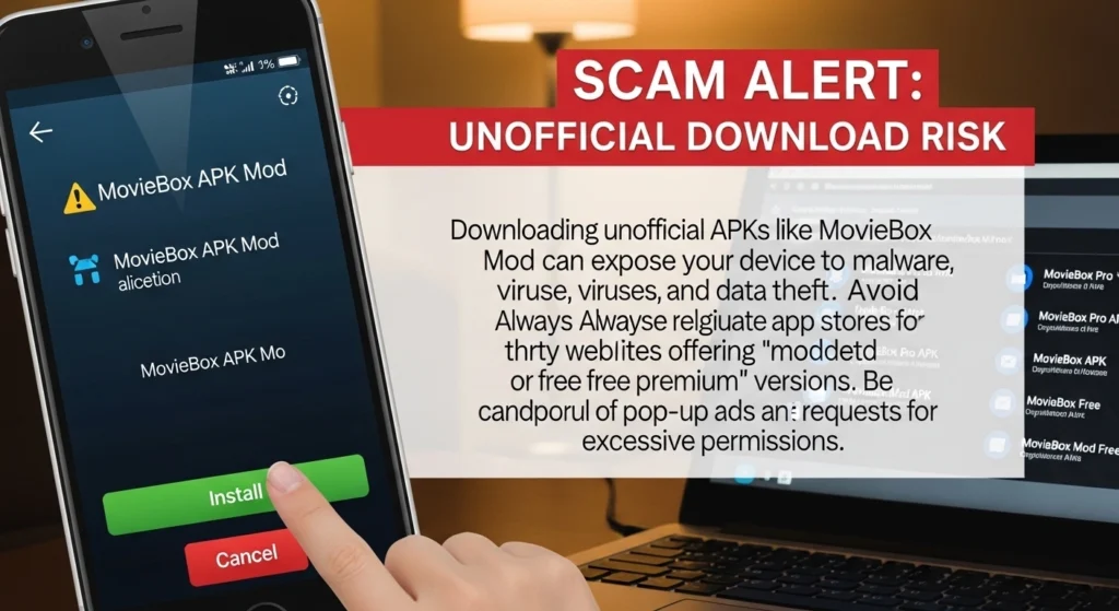 How to avoid Movie Box APK Mod scams?