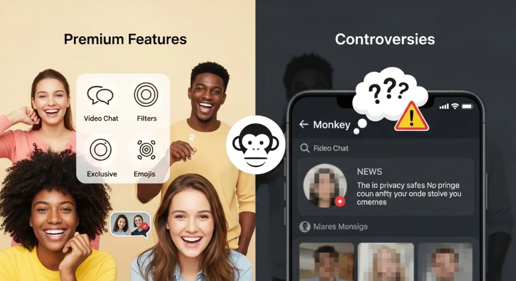 Premium features and controversies in the Monkey app