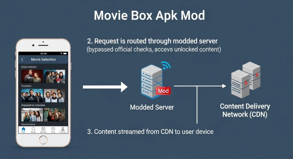 How does Movie Box Apk Mod work?