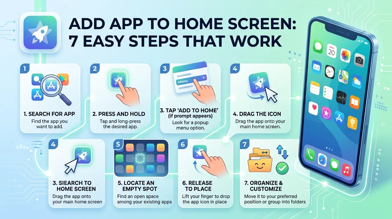 Add app to home screen on iPhone and Android