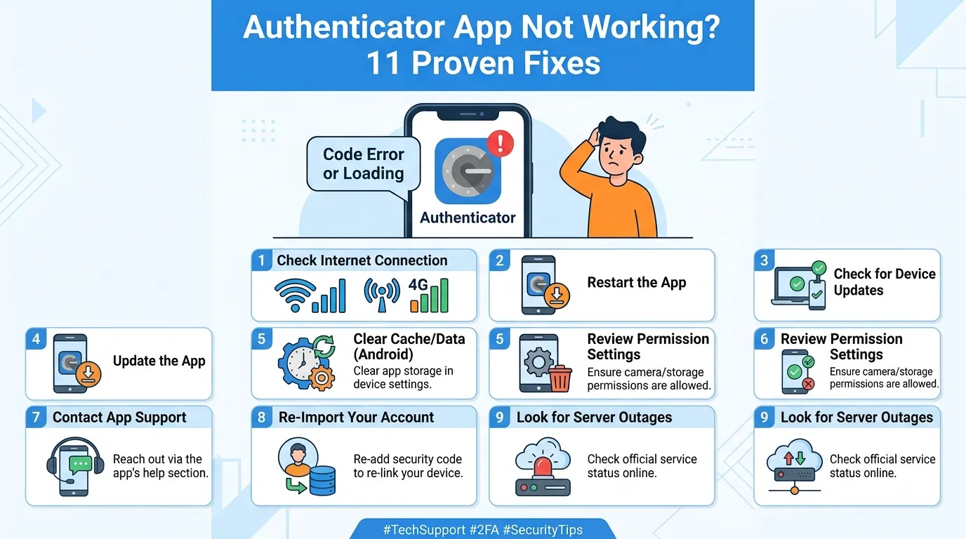 Authenticator app not working troubleshooting guide for failed verification codes