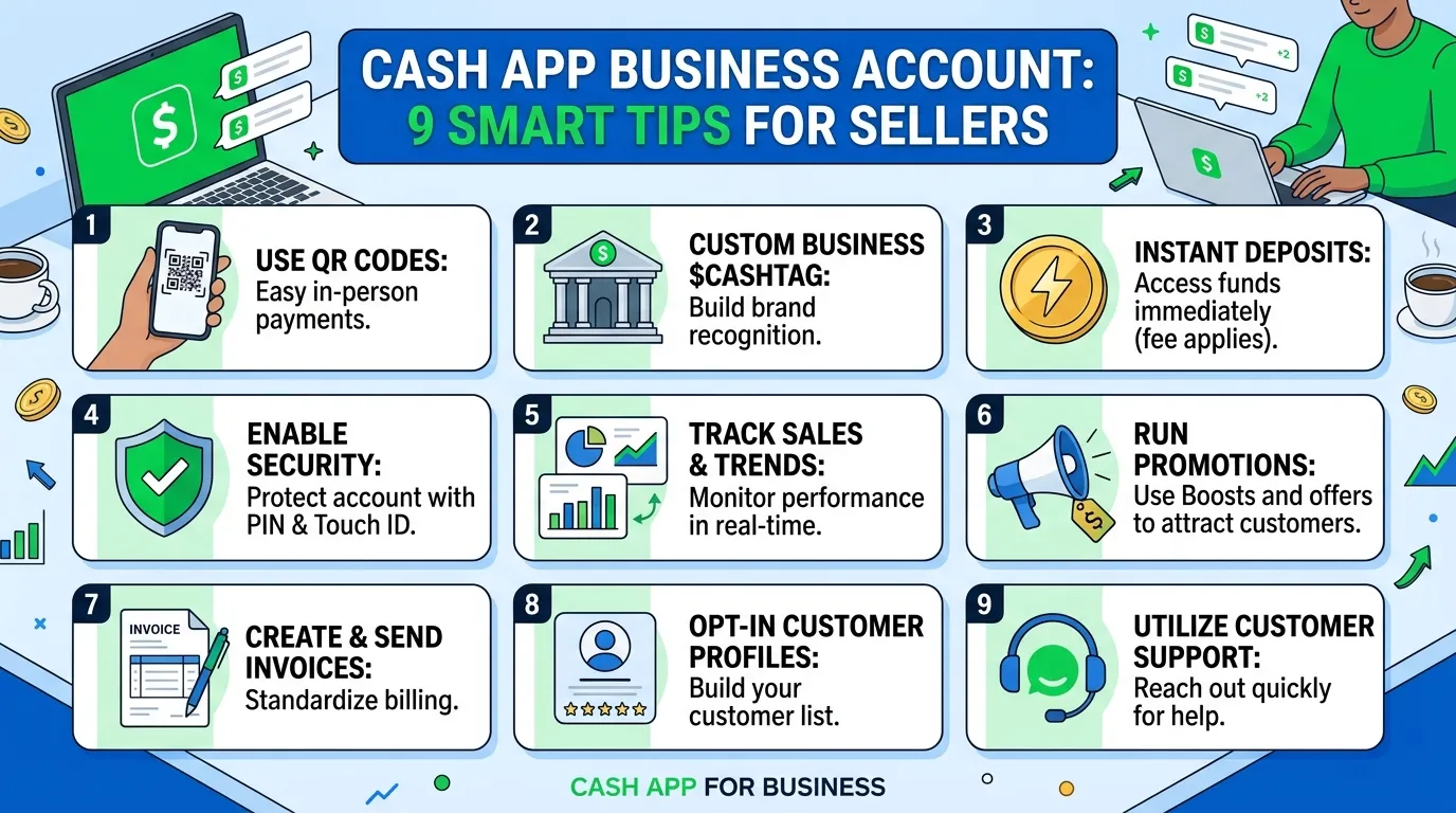 Cash app business account payment screen for a small business owner