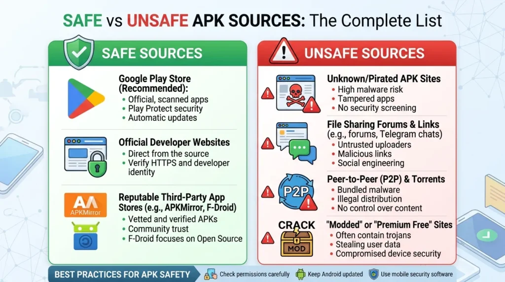 Safe vs Unsafe APK Sources The Complete List