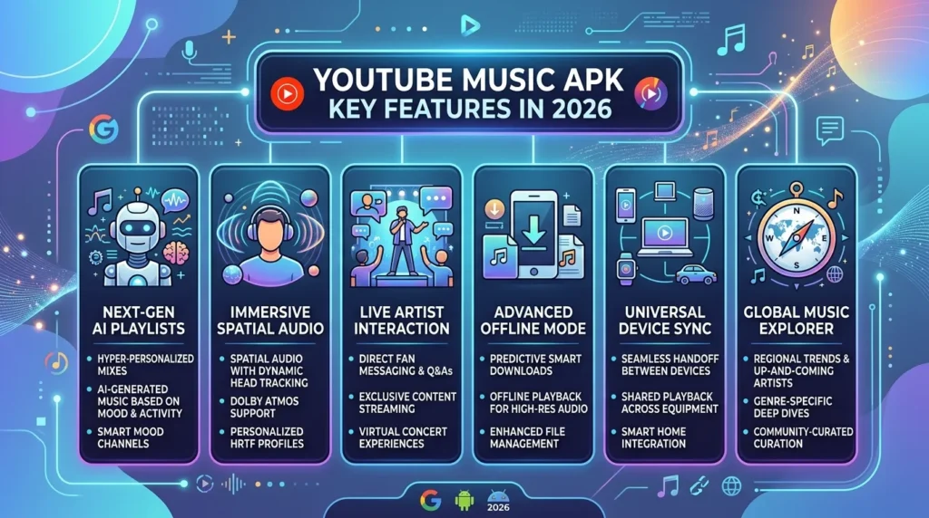 YouTube Music APK Key Features in 2026