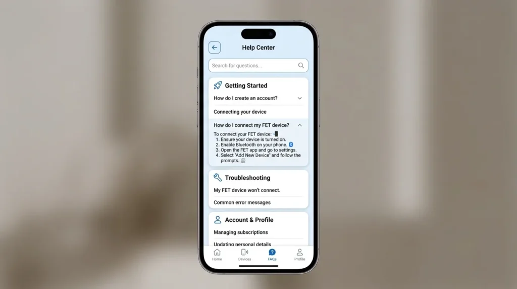 Frequently Asked Questions fet app